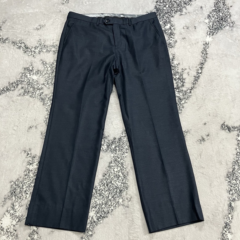 Statement Italy‎ Dress Pants 36x29 Gray Flat Front Career Work Business Tailored